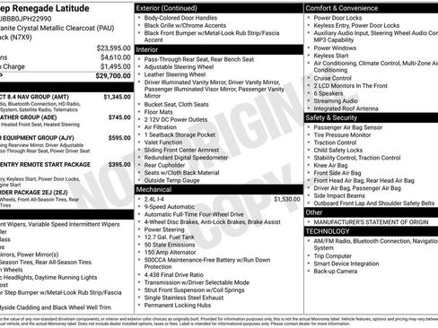 Certified 2018 Jeep Renegade Latitude w/ UConnect 8.4 Nav Group AWD/4WD image 46