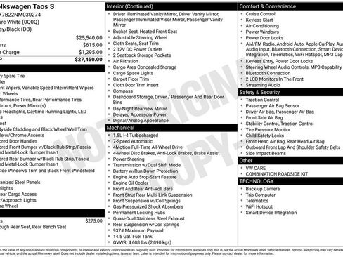 Certified 2022 Volkswagen Taos S image 32