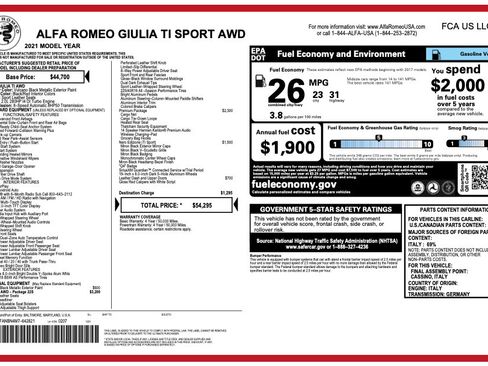 Used 2021 Alfa Romeo Giulia Ti Sport image 2