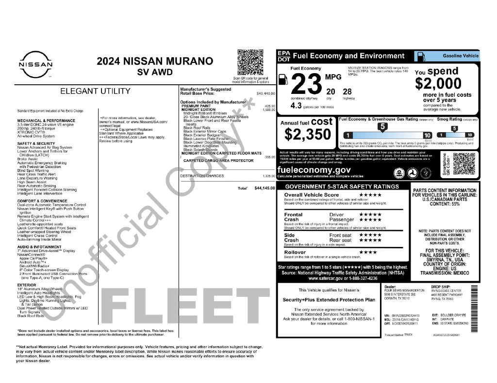 Used 2024 Nissan Murano SV w/ SV Midnight Edition Package AWD/4WD image 41