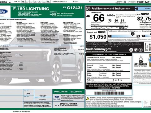 Used 2023 Ford F150 Lightning Platinum AWD/4WD image 3