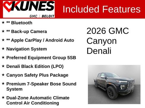 New 2026 GMC Canyon Denali w/ LPO, Denali Black Edition image 2