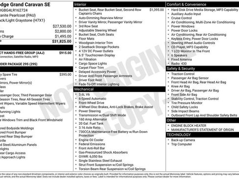 Certified 2020 Dodge Grand Caravan SE w/ UConnect Hands-Free Group image 39