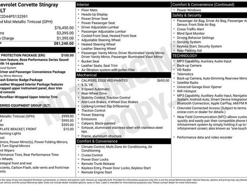 Used 2023 Chevrolet Corvette Stingray Premium Cpe w/ Battery Protection Package RWD image 2