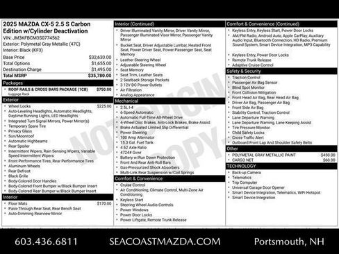 New 2025 MAZDA CX-5 Carbon Edition image 8