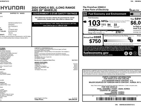 Used 2024 Hyundai Ioniq 6 SEL image 53