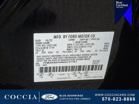 Certified 2022 Ford Explorer XLT w/ Equipment Group 202A image 27