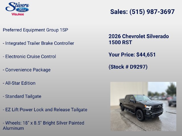 Used 2026 Chevrolet Silverado 1500 RST w/ RST Select Package AWD/4WD image 22