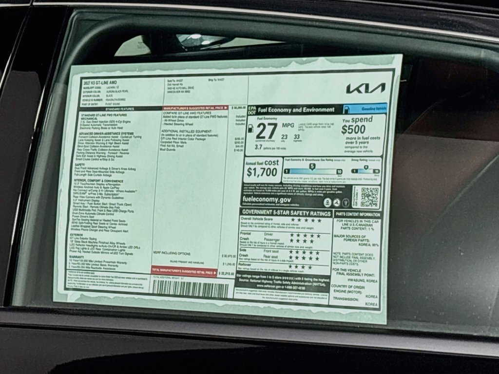 New 2027 Kia K5 GT-Line AWD/4WD image 24