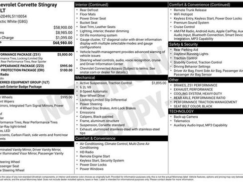 Certified 2020 Chevrolet Corvette Stingray Coupe w/ Z51 Performance Package RWD image 10