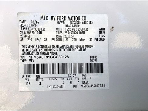 Used 2016 Ford Explorer Limited w/ Equipment Group 301A image 34