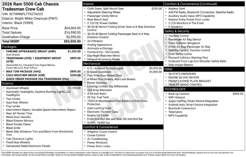 New 2026 RAM 5500 Tradesman w/ Chrome Appearance Group AWD/4WD image 13