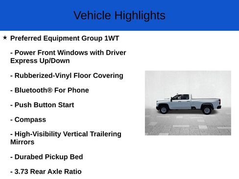 New 2026 Chevrolet Silverado 2500 W/T w/ WT Convenience Package RWD image 3