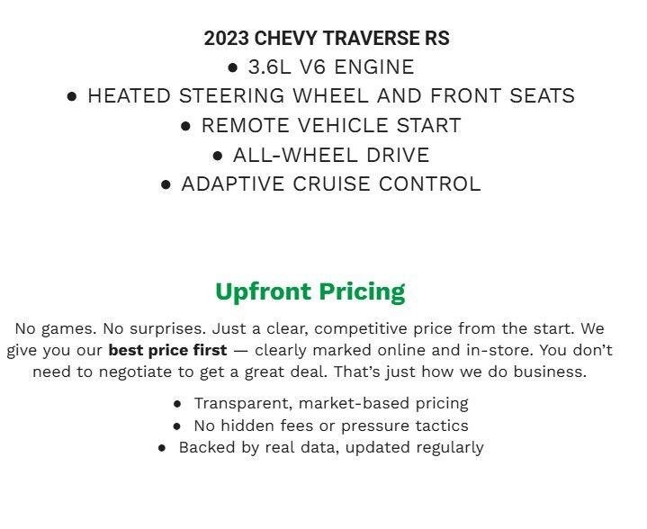 Used 2023 Chevrolet Traverse RS AWD/4WD image 2