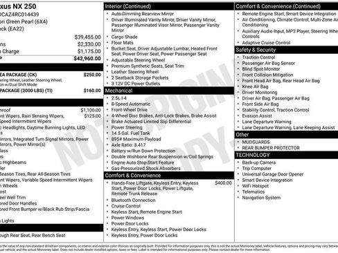 Used 2024 Lexus NX 250 FWD w/ Cold Area Package image 6