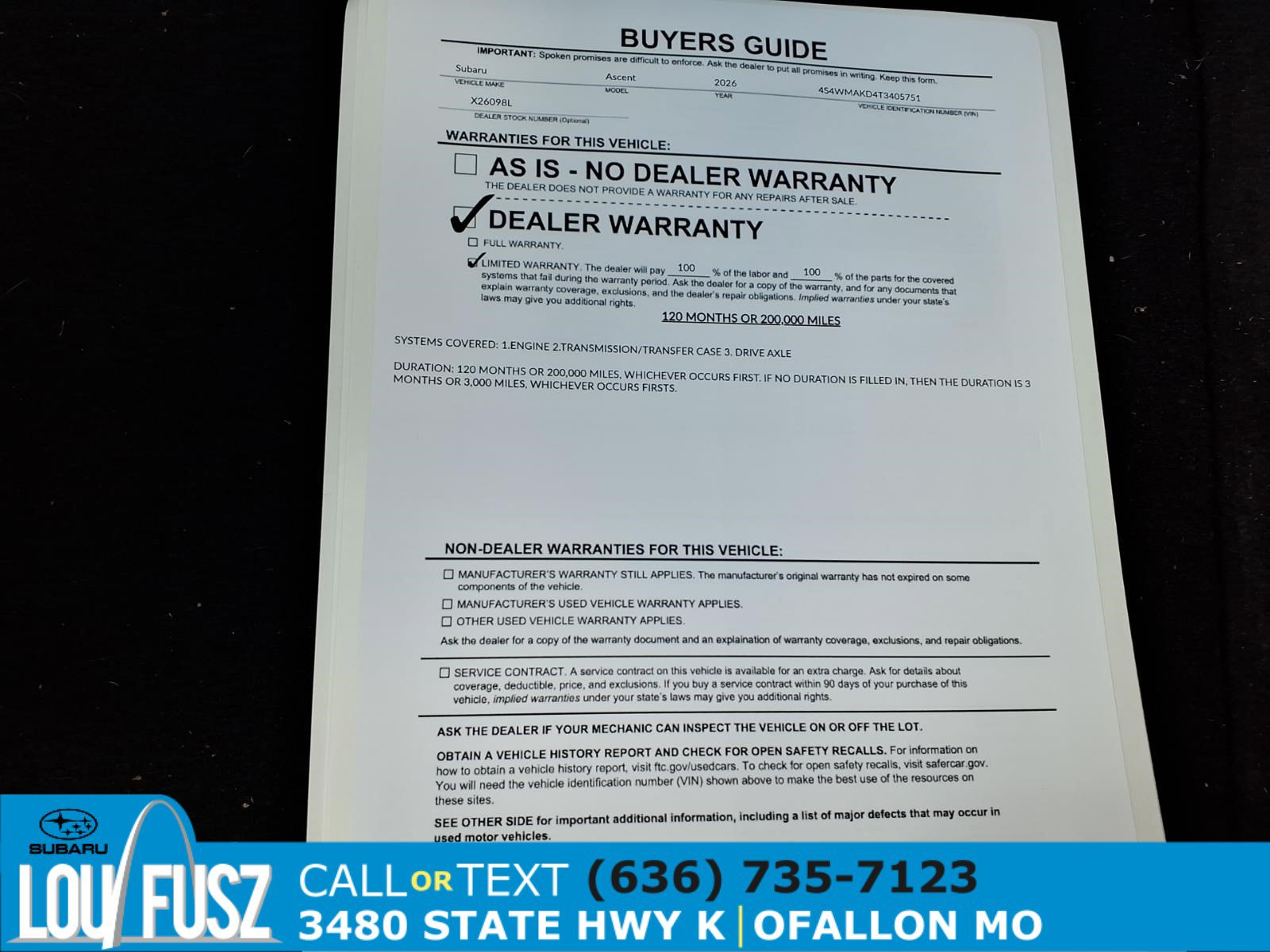 Used 2026 Subaru Ascent Touring w/ Popular Package #2 AWD/4WD image 36