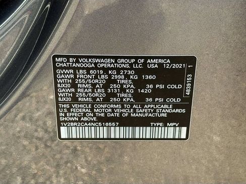 Used 2022 Volkswagen Atlas SEL AWD/4WD image 44