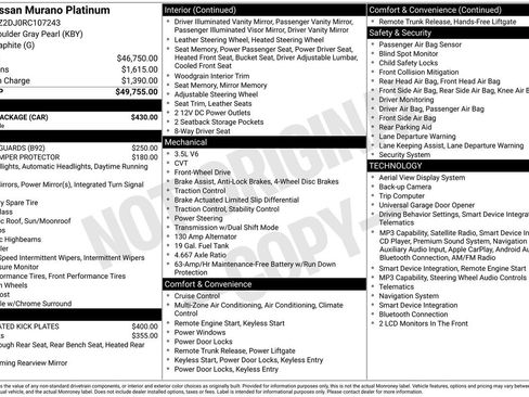 Certified 2024 Nissan Murano Platinum w/ Cargo Package FWD image 34