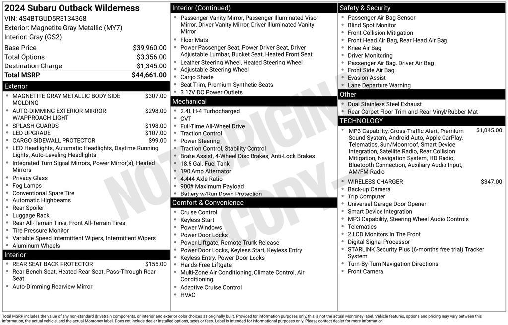 Used 2024 Subaru Outback Wilderness AWD/4WD image 5