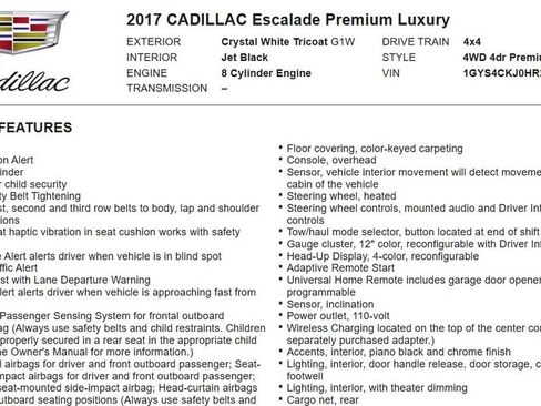 Used 2017 Cadillac Escalade Premium Luxury AWD/4WD image 17