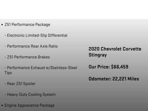 Used 2020 Chevrolet Corvette Stingray Preferred Cpe w/ 2LT Preferred Equipment Group RWD image 24