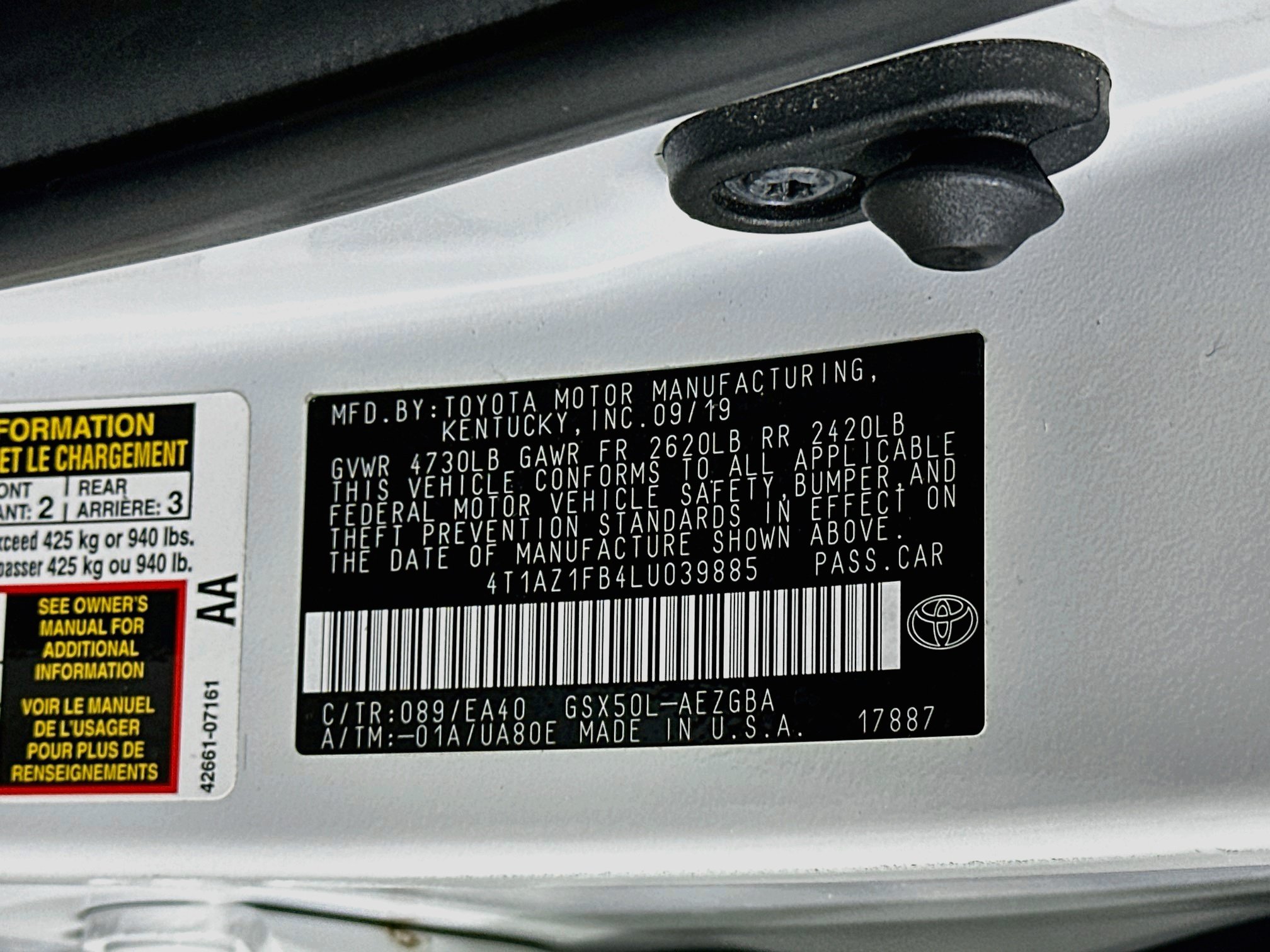 Used 2020 Toyota Avalon XLE w/ Moonroof Package FWD image 12