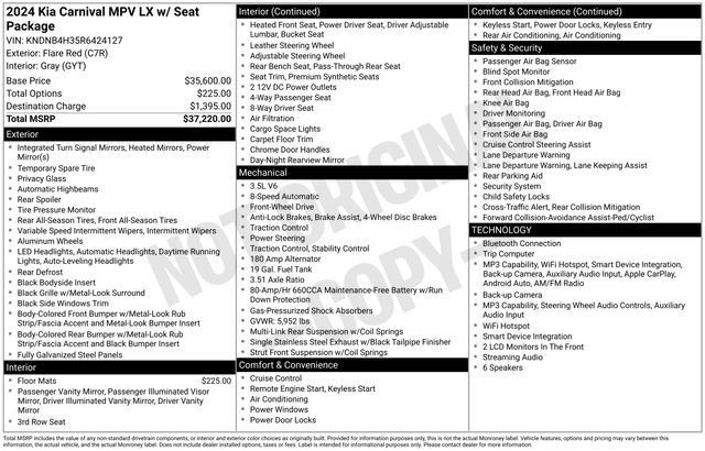Used 2024 Kia Carnival LX FWD image 7