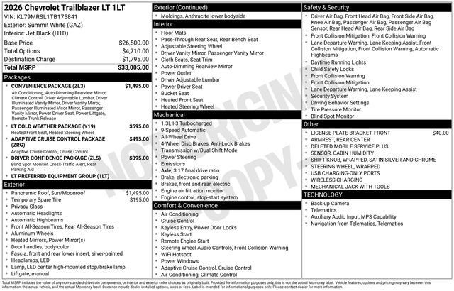 New 2026 Chevrolet TrailBlazer LT w/ Convenience Package AWD/4WD image 4