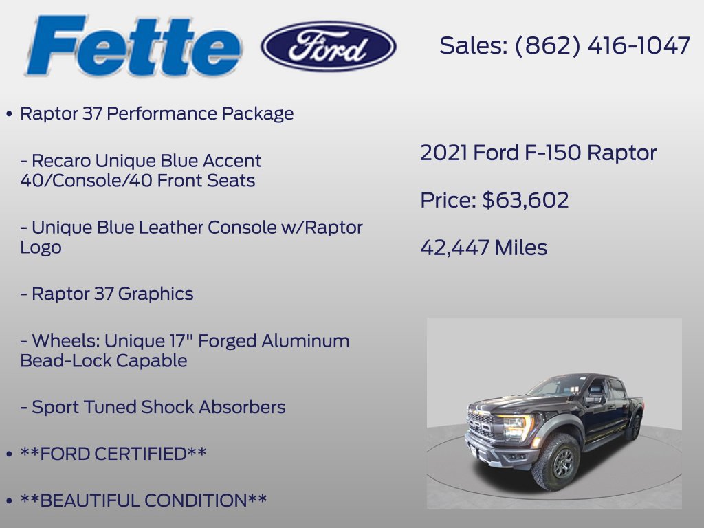 Used 2021 Ford F150 Raptor w/ Raptor 37 Performance Package AWD/4WD image 7