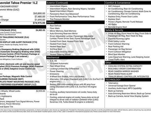 Used 2021 Chevrolet Tahoe Premier w/ Premium Package AWD/4WD image 6