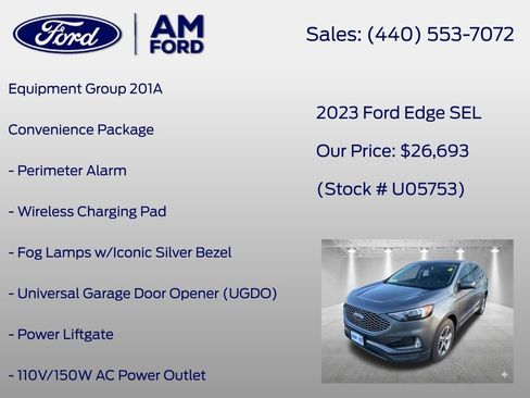 Used 2023 Ford Edge SEL w/ Convenience Package AWD/4WD image 7