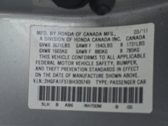 Used 2011 Honda Civic LX image 2