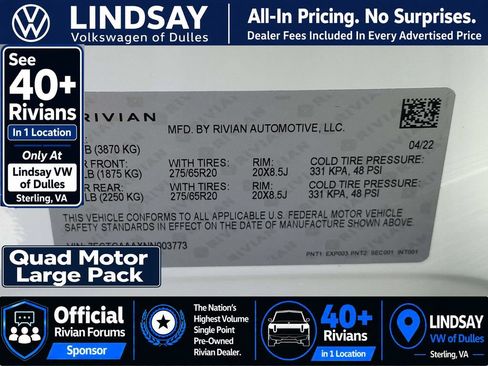 Used 2022 Rivian R1T Adventure AWD/4WD image 30