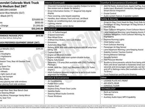 Used 2024 Chevrolet Colorado W/T w/ WT Convenience Package RWD image 5