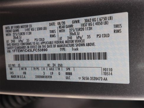 Certified 2020 Ford F150 Lariat w/ Equipment Group 502A Luxury image 24