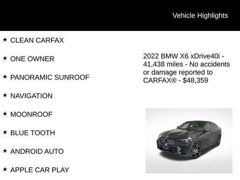 Used 2022 BMW X6 xDrive40i w/ M Sport Package image 8