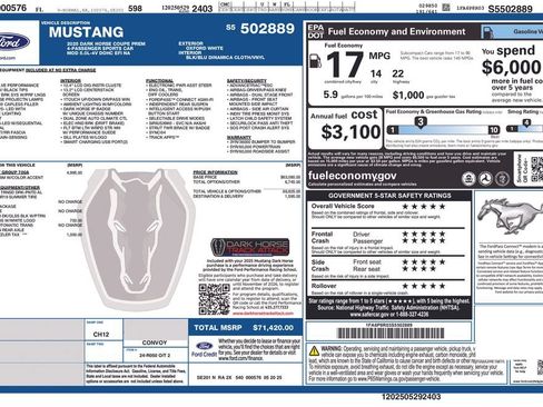 Used 2025 Ford Mustang Dark Horse RWD image 2