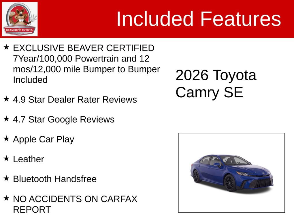 Used 2026 Toyota Camry SE FWD image 4
