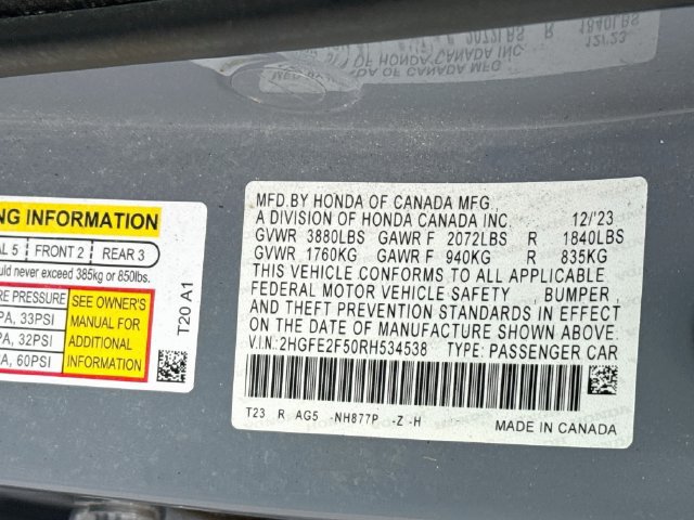 Certified 2024 Honda Civic Sport image 17