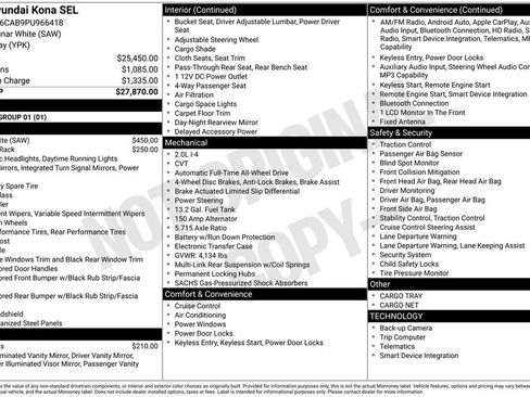 Certified 2023 Hyundai Kona SEL AWD/4WD image 10