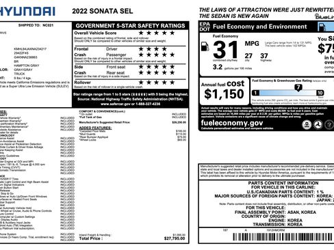 Used 2022 Hyundai Sonata SEL FWD image 2