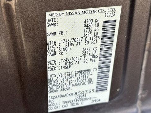 Used 2019 Nissan NV 3500 SL RWD image 53