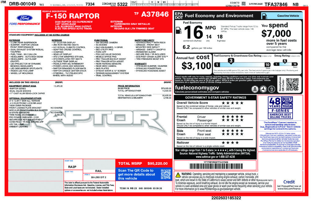 New 2026 Ford F150 Raptor AWD/4WD image 4