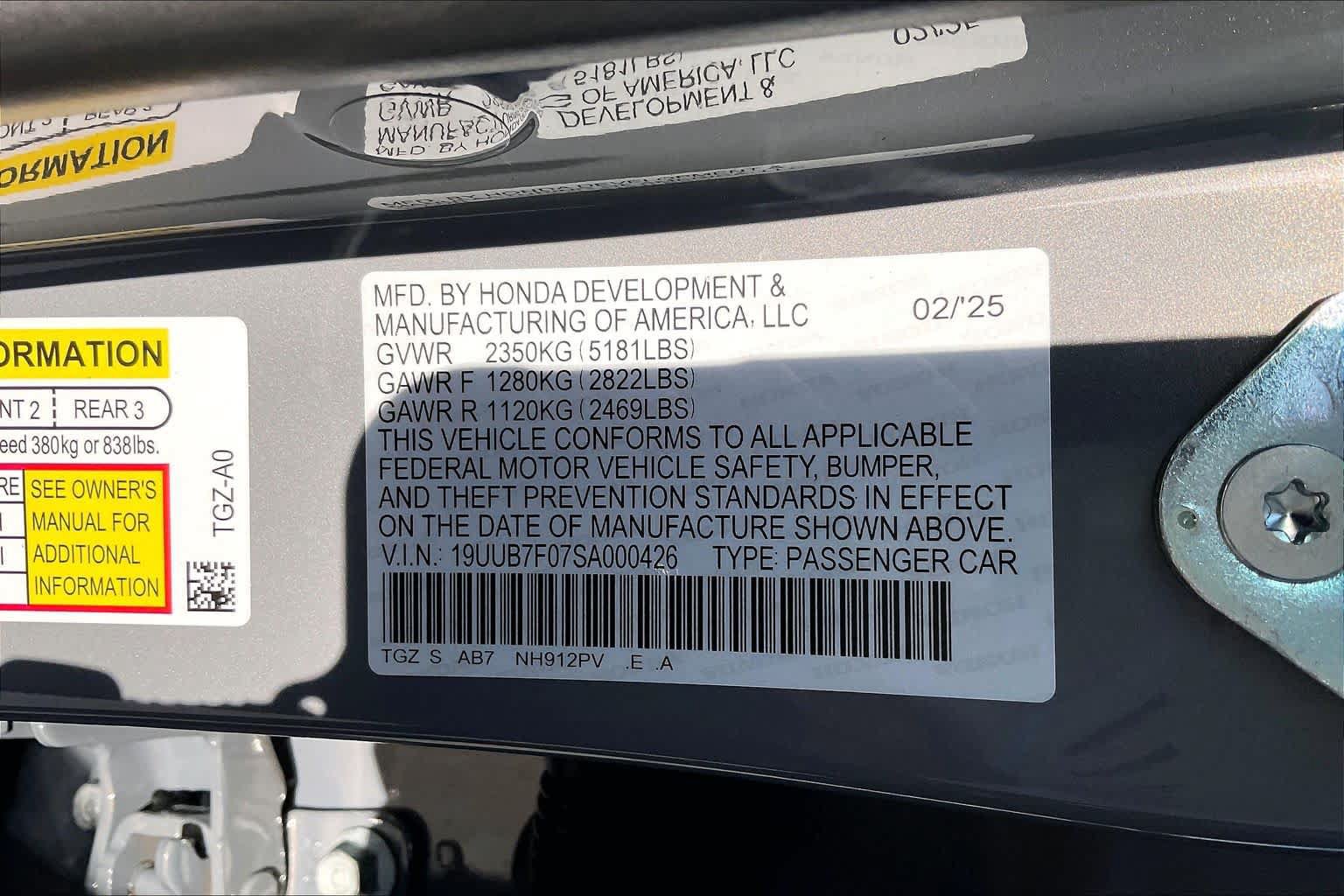 Certified 2025 Acura TLX Type S AWD/4WD image 33