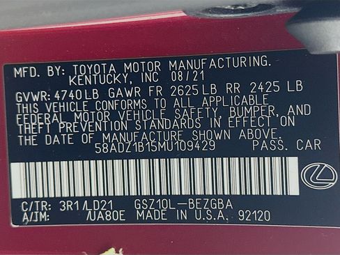 Used 2021 Lexus ES 350 w/ Premium Package FWD image 12