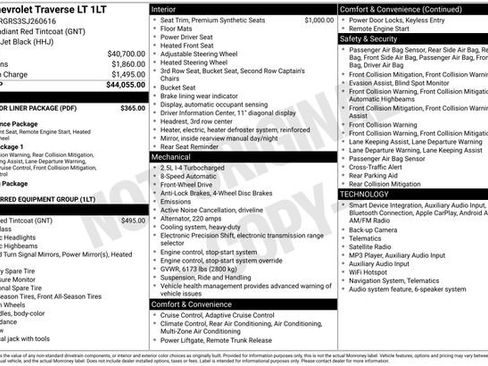 Used 2025 Chevrolet Traverse LT w/ LPO, Floor Liner Package FWD image 7