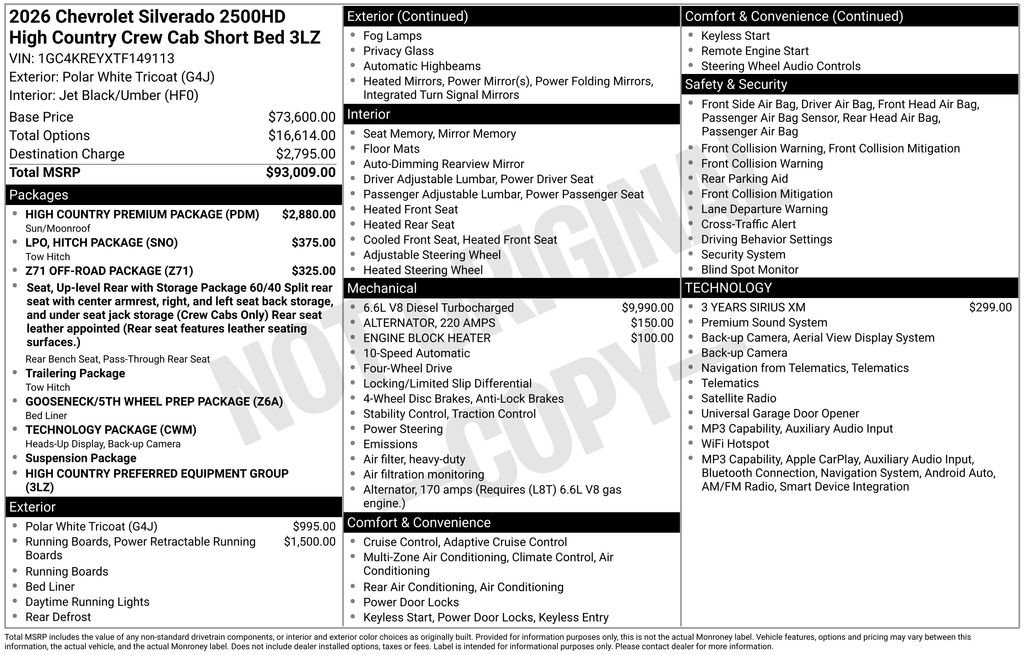 Used 2026 Chevrolet Silverado 2500 High Country w/ High Country Premium Package AWD/4WD image 24