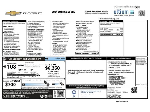 Used 2024 Chevrolet Equinox EV RS image 2