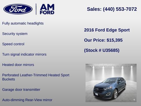 Used 2016 Ford Edge Sport AWD/4WD image 18