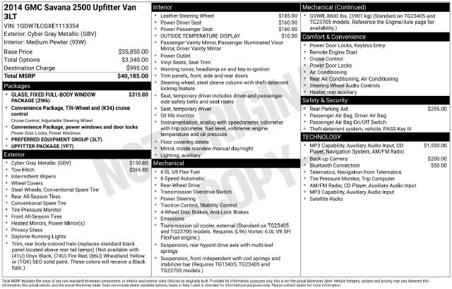 Used 2014 GMC Savana 2500 Extended RWD image 17